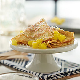 Coconut Crepes With Pineapples