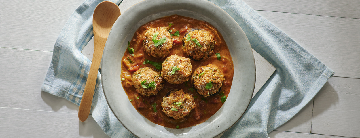 Soya Flakes Stuffed Mushrooms With Curry