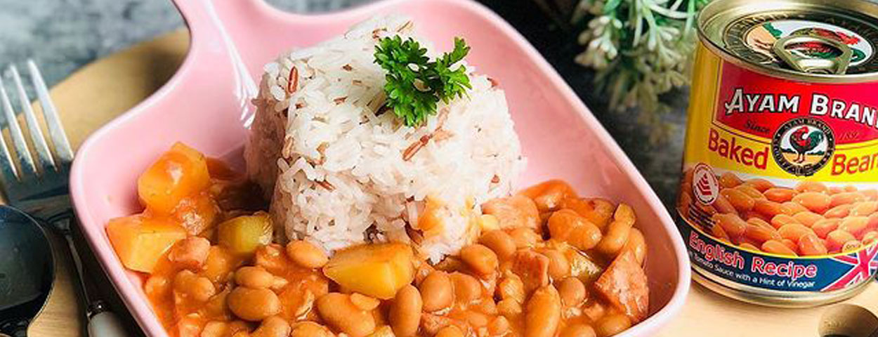 Baked Beans & Luncheon Meat Rice