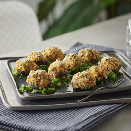 Soya Flakes Stuffed Mushrooms