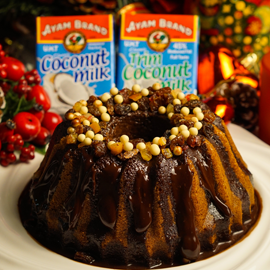 Coconut Bundt Cake with Dark Chocolate Ganache