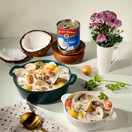 奶油海鲜蛤蜊浓汤